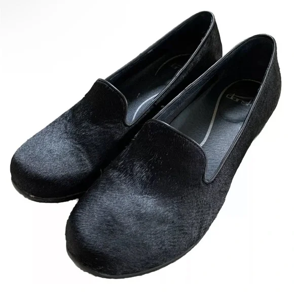Dansko Olivia Black Slip On Loafer Calf Hair Hide EU Size 38 US 7.5-8 $145 MSRP - Picture 2 of 9
